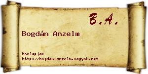 Bogdán Anzelm névjegykártya